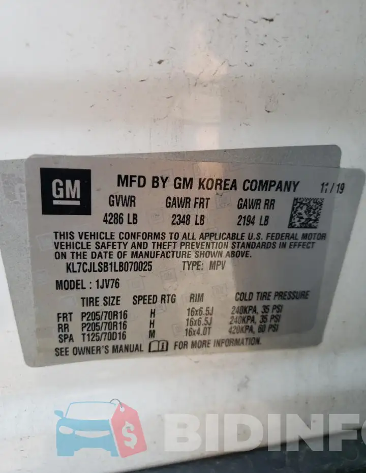KL7CJLSB1LB070025 Photo# 13