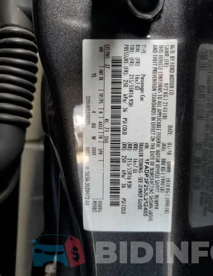 1FADP3F25JL252405 Photo# 12