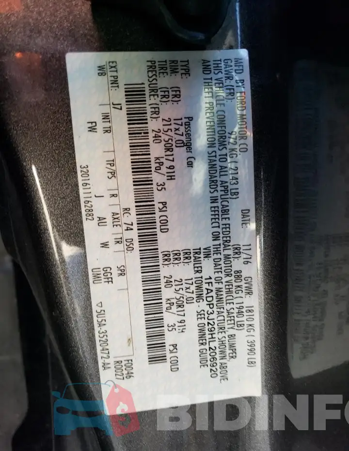 1FADP3J29HL206920 Photo# 13