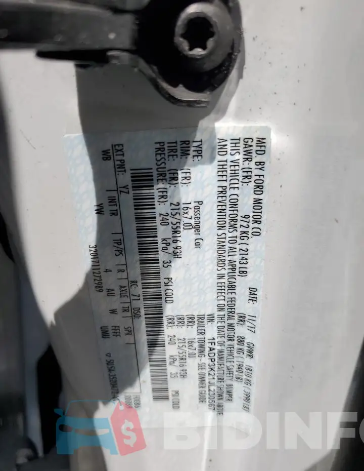 1FADP3K21JL230567 Photo# 12
