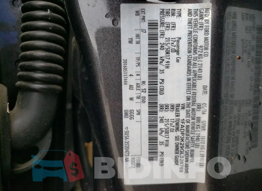 1FADP3K29GL328769 Photo# 12