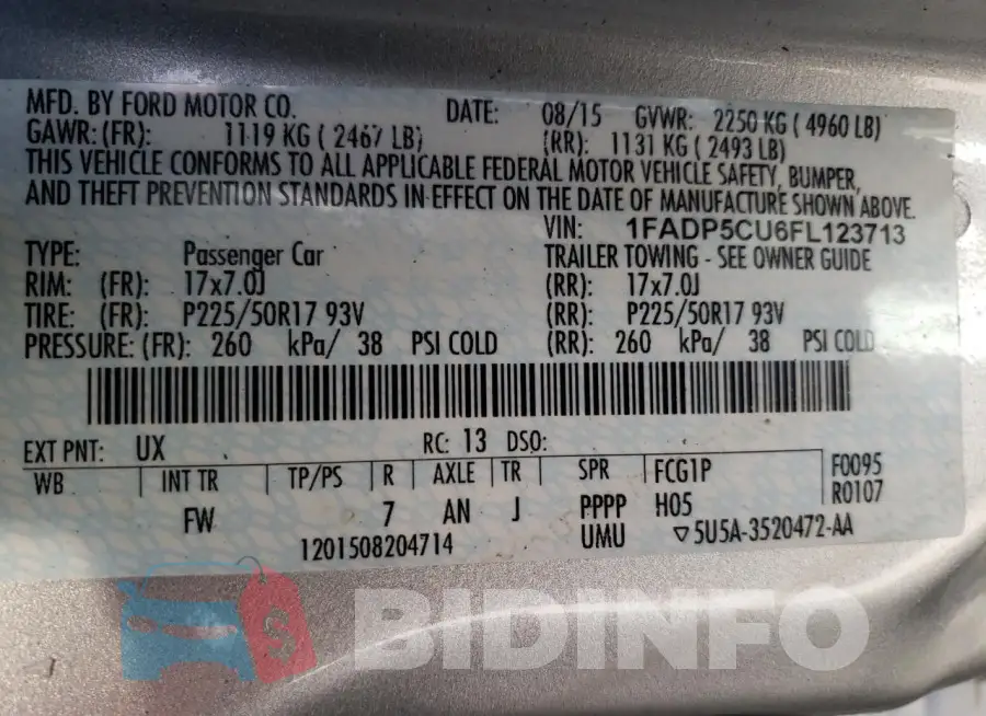 1FADP5CU6FL123713 Photo# 12