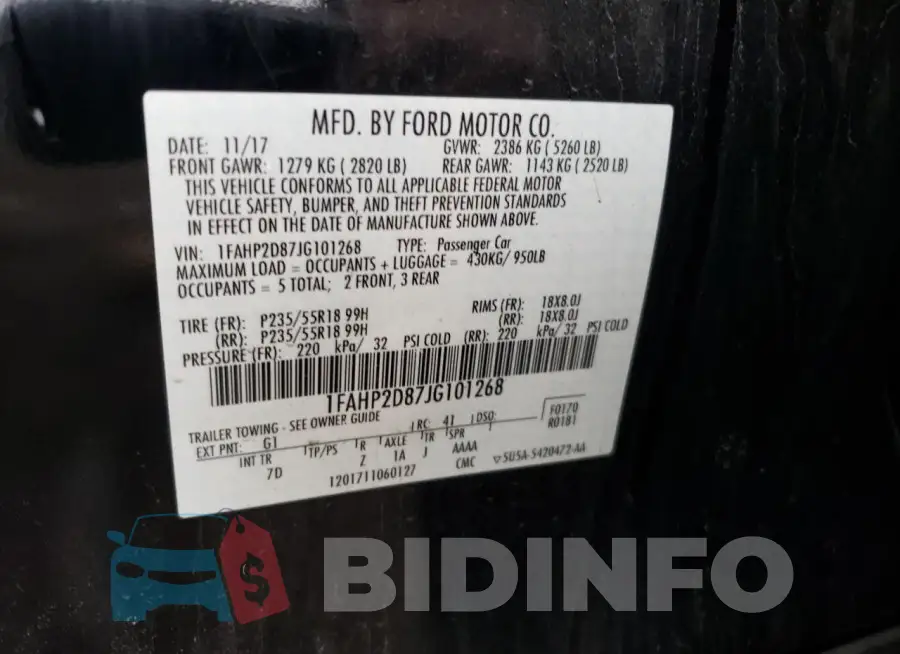 1FAHP2D87JG101268 Photo# 13