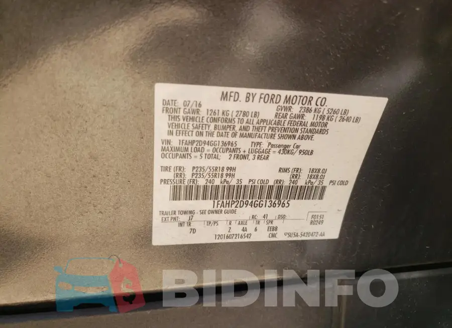 1FAHP2D94GG136965 Photo# 12