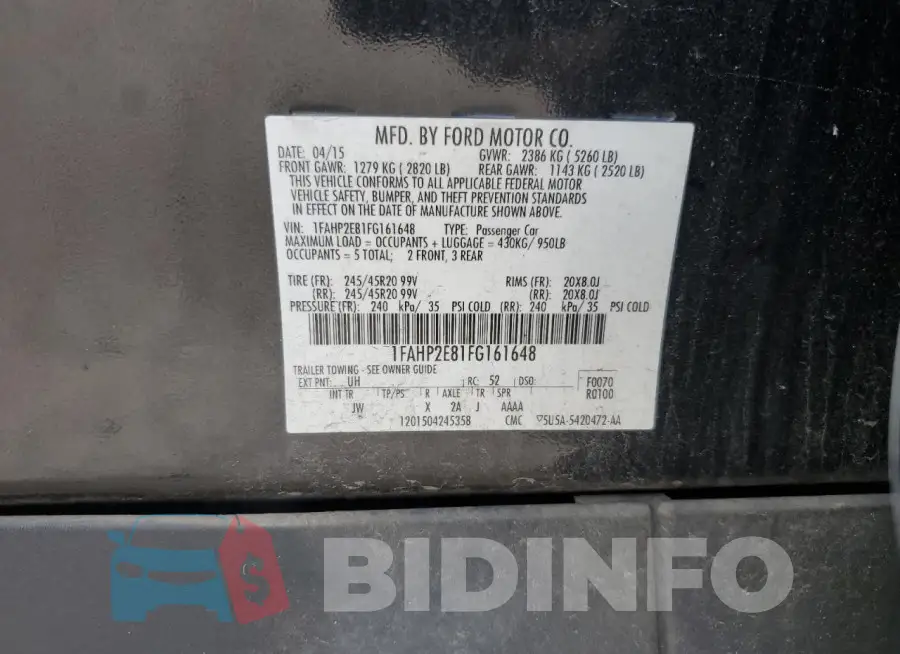 1FAHP2E81FG161648 Photo# 12