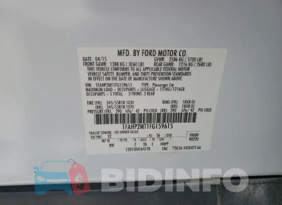 1FAHP2MT1FG159615 Photo# 12