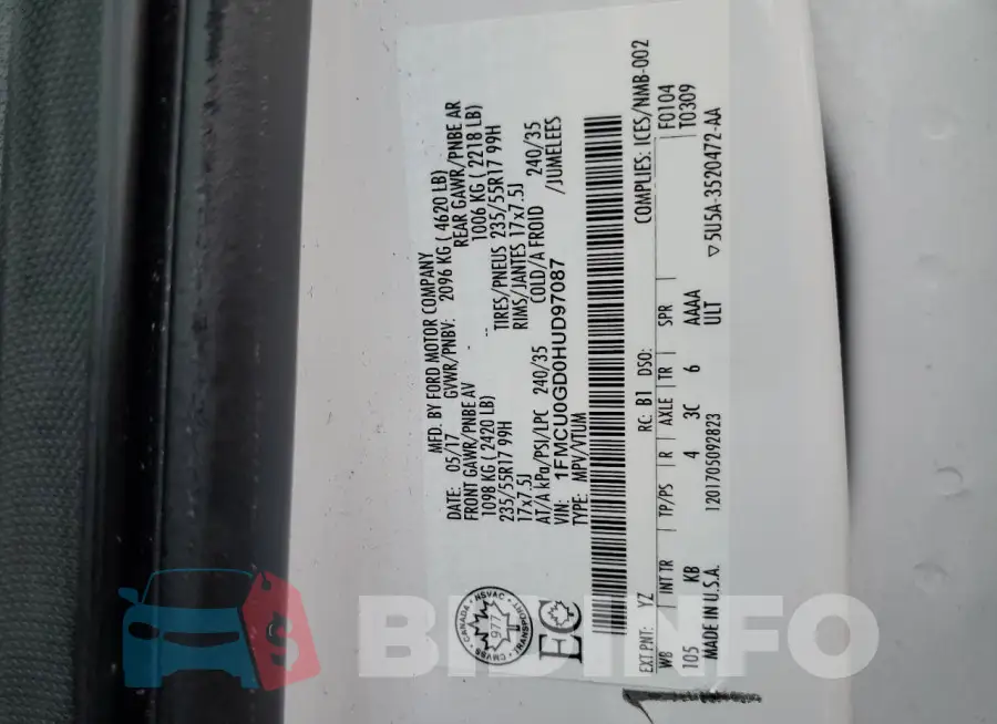 1FMCU0GD0HUD97087 Photo# 13