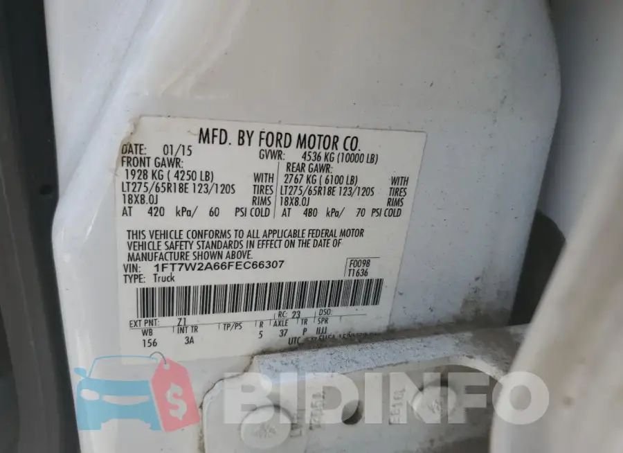 1FT7W2A66FEC66307 Photo# 12