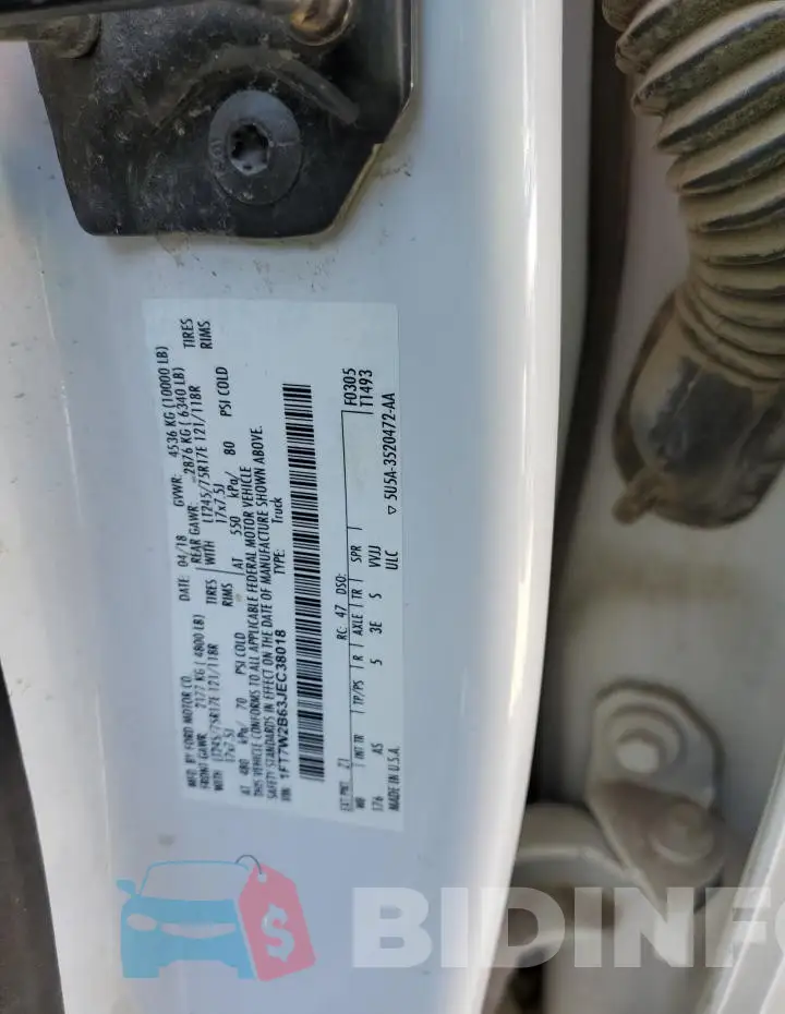 1FT7W2B63JEC38018 Photo# 12