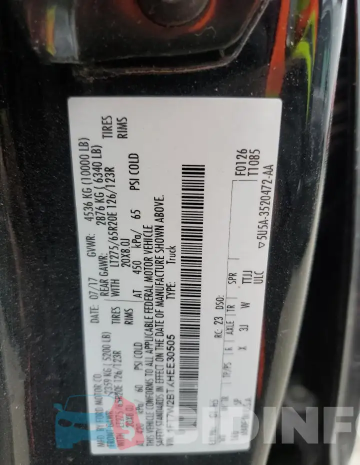 1FT7W2BTXHEE30505 Photo# 12