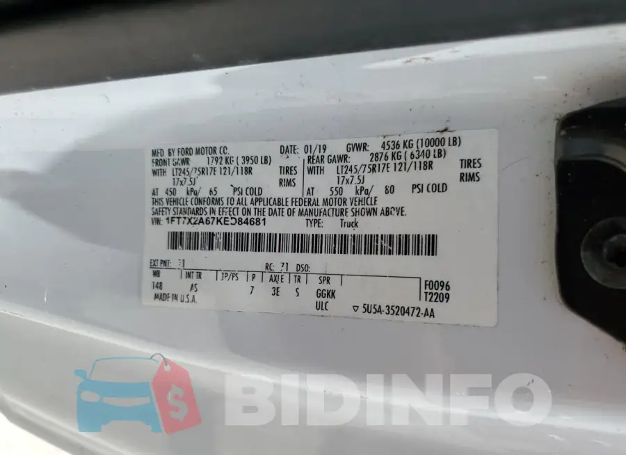 1FT7X2A67KED84681 Photo# 12