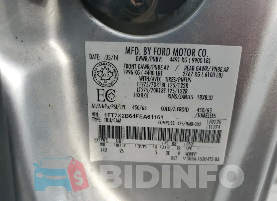 1FT7X2B64FEA61161 Photo# 12