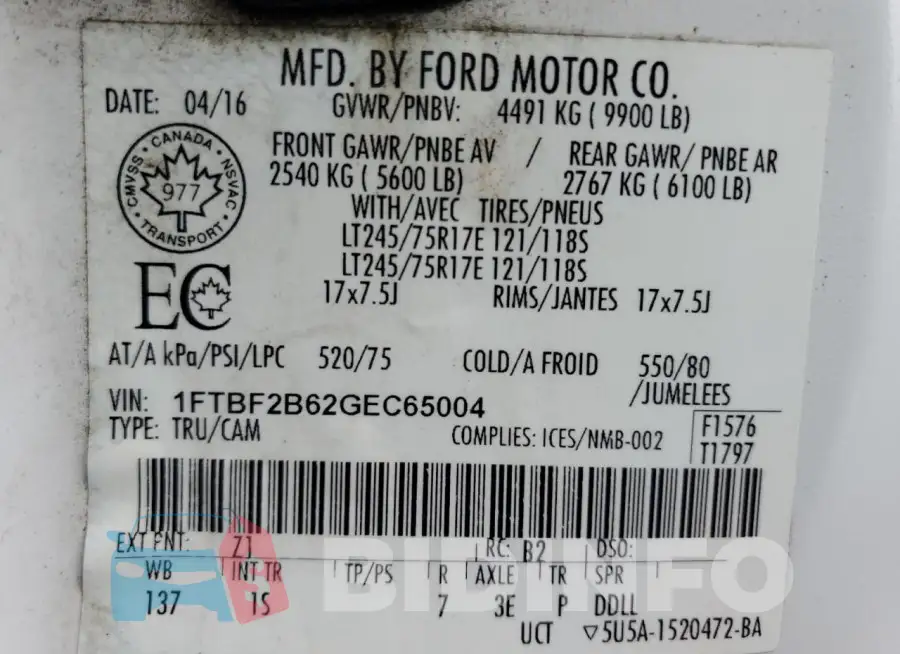 1FTBF2B62GEC65004 Photo# 12