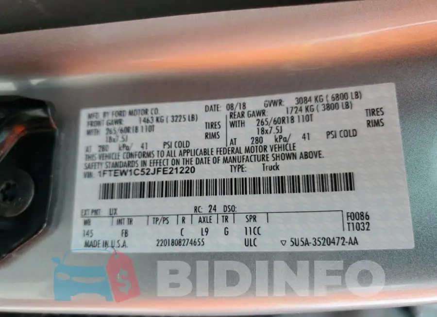 1FTEW1C52JFE21220 Photo# 12