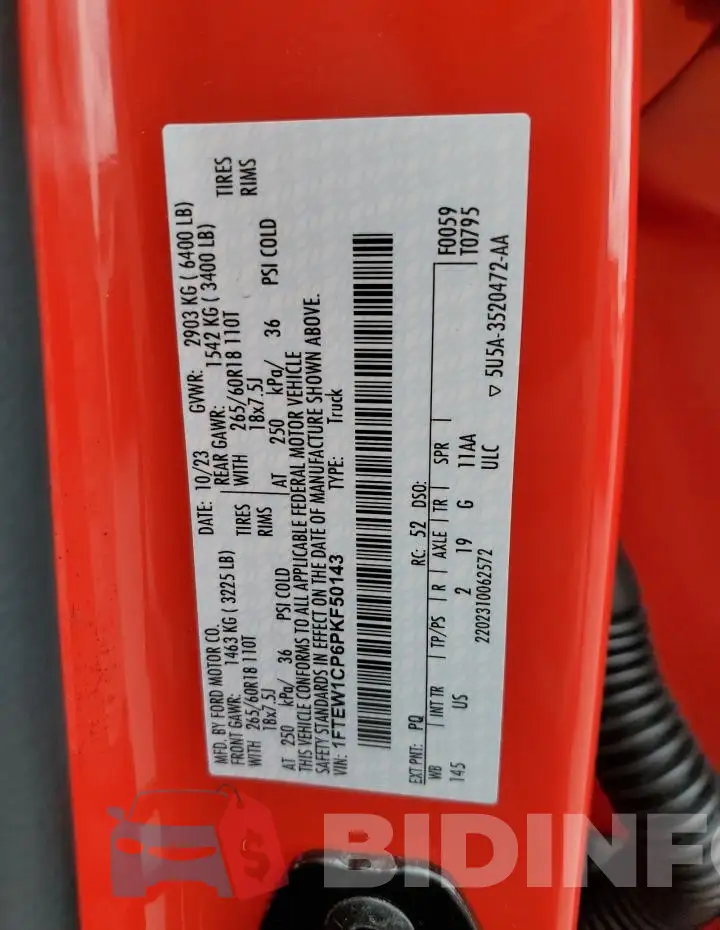 1FTEW1CP6PKF50143 Photo# 12