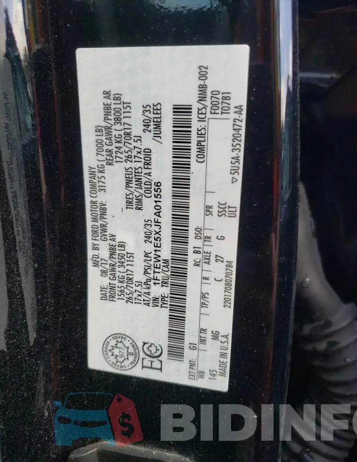 1FTEW1E5XJFA01556 Photo# 12