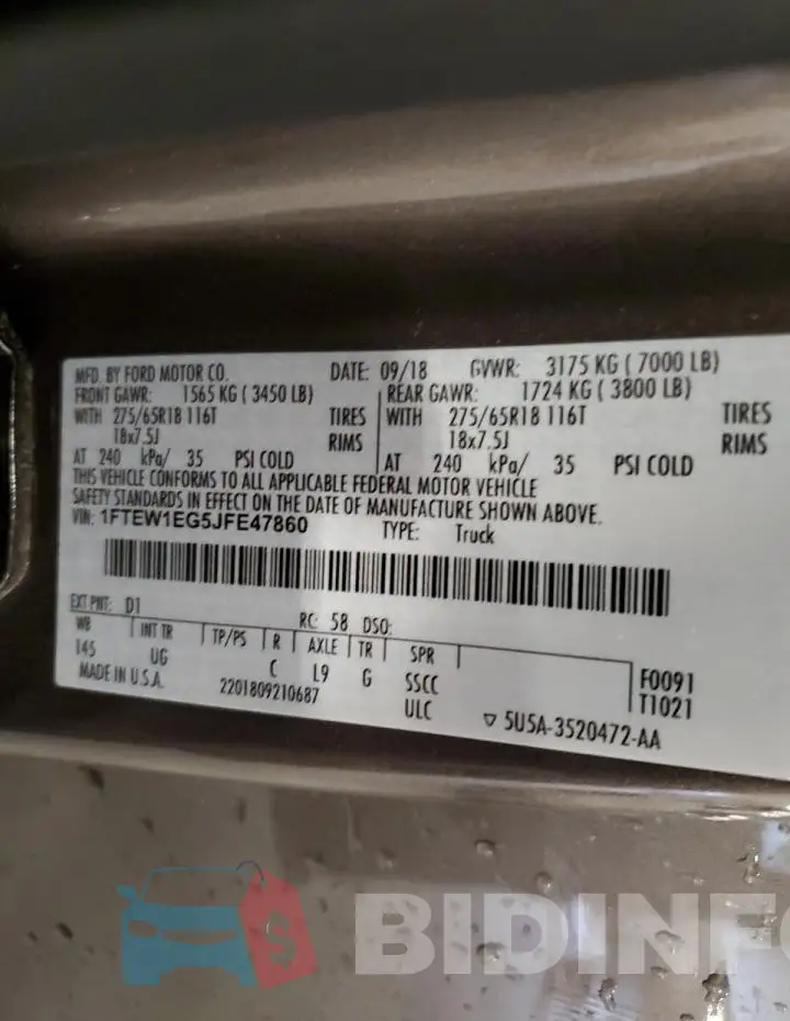 1FTEW1EG5JFE47860 Photo# 12