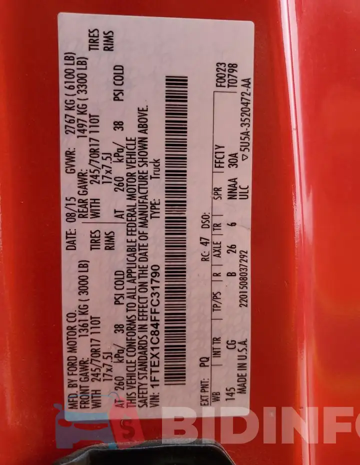 1FTEX1C84FFC31790 Photo# 12