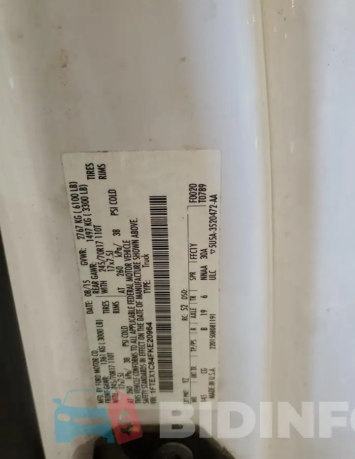 1FTEX1C84FKE20964 Photo# 12