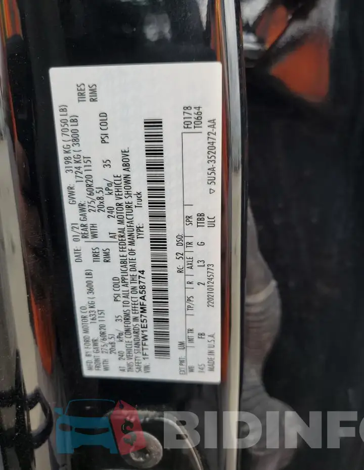 1FTFW1E57MFA58774 Photo# 12