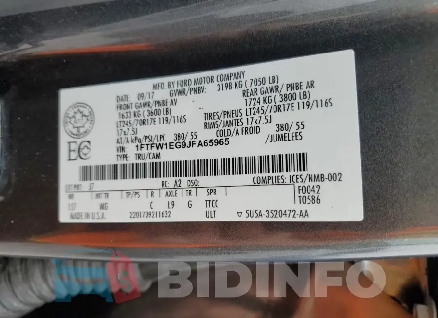 1FTFW1EG9JFA65965 Photo# 12