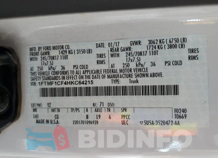 1FTMF1CF4HKC64215 Photo# 12