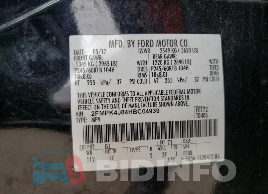 2FMPK4J84HBC04939 Photo# 14