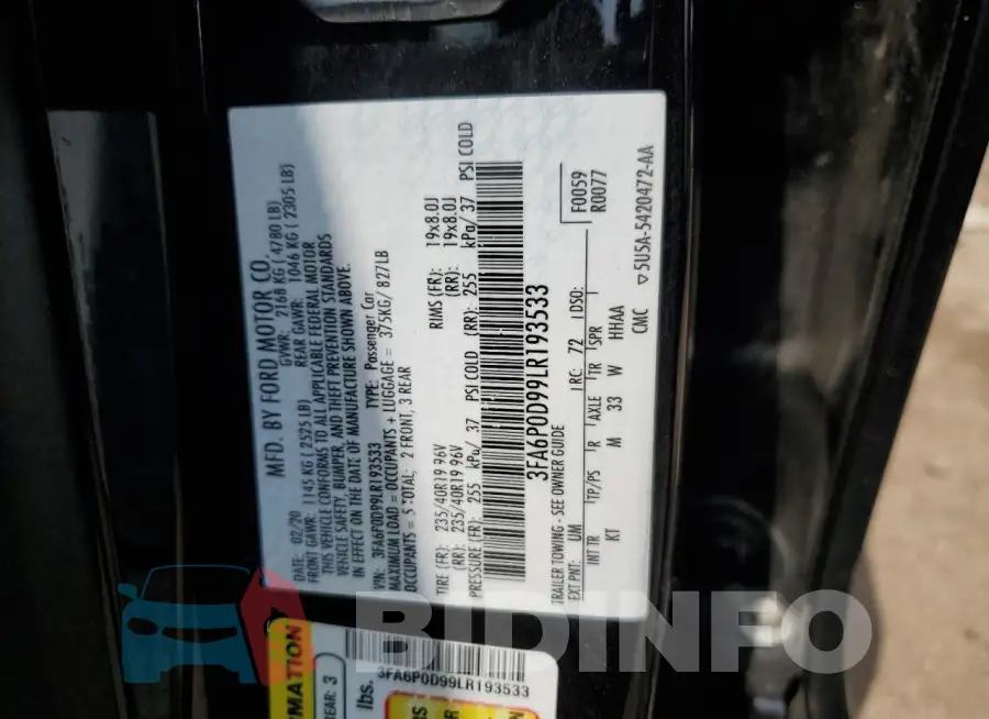 3FA6P0D99LR193533 Photo# 12