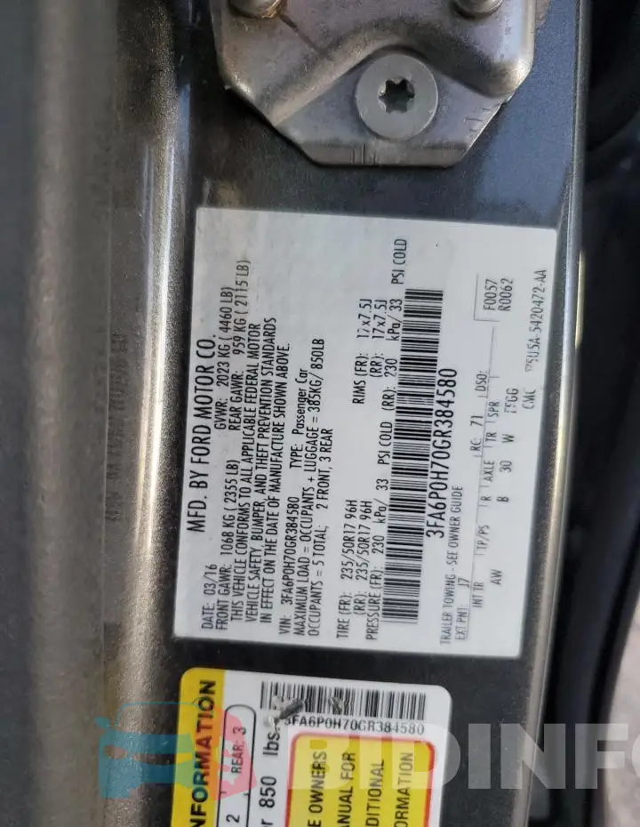 3FA6P0H70GR384580 Photo# 12