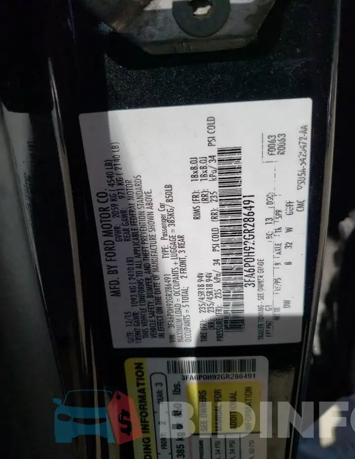 3FA6P0H92GR286491 Photo# 12