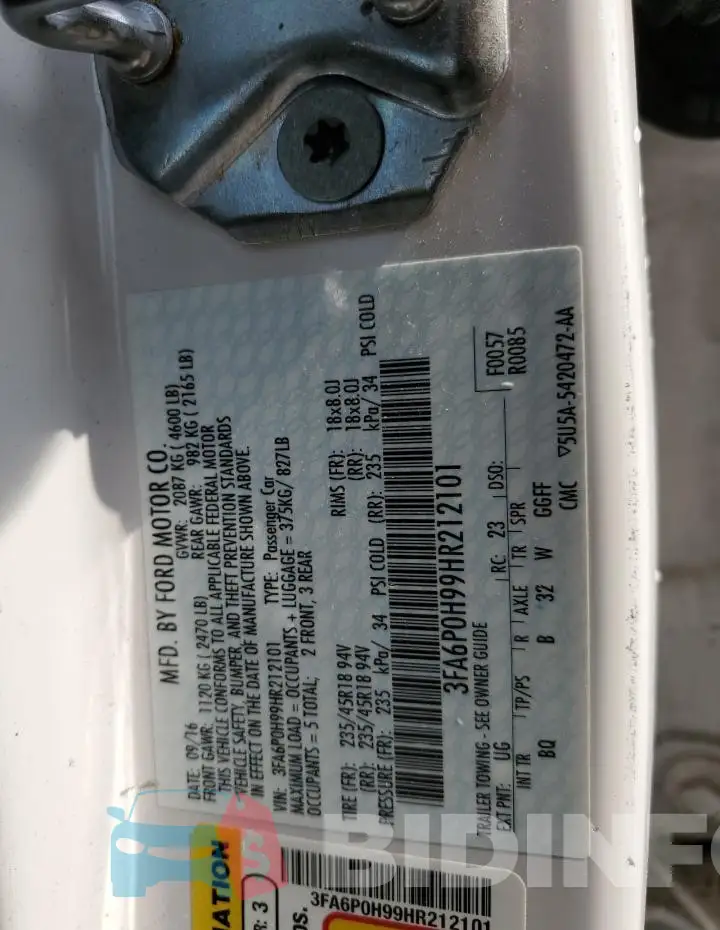 3FA6P0H99HR212101 Photo# 12