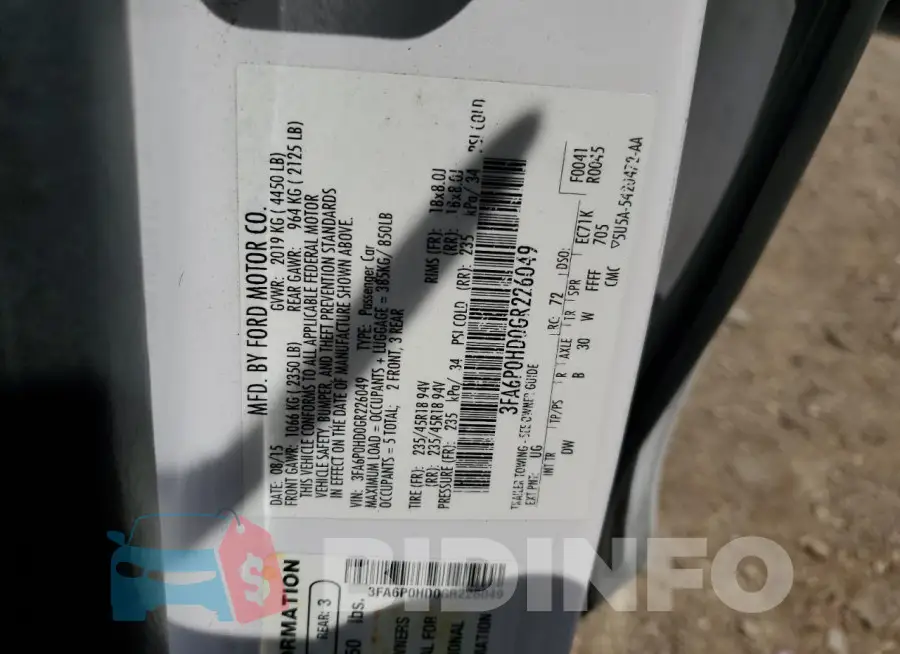 3FA6P0HD0GR226049 Photo# 12