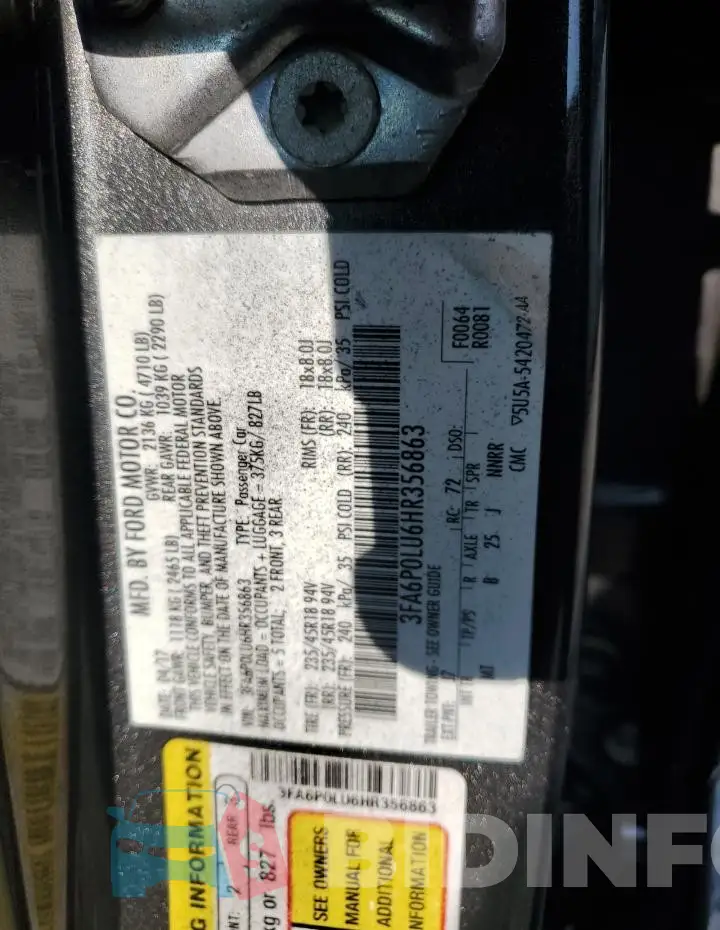 3FA6P0LU6HR356863 Photo# 12