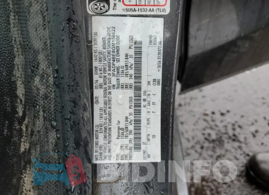 3FADP4BE8GM156622 Photo# 12