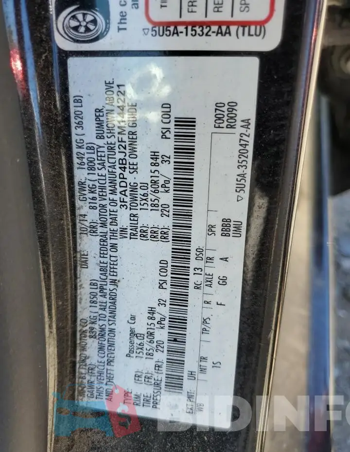 3FADP4BJ2FM144221 Photo# 13