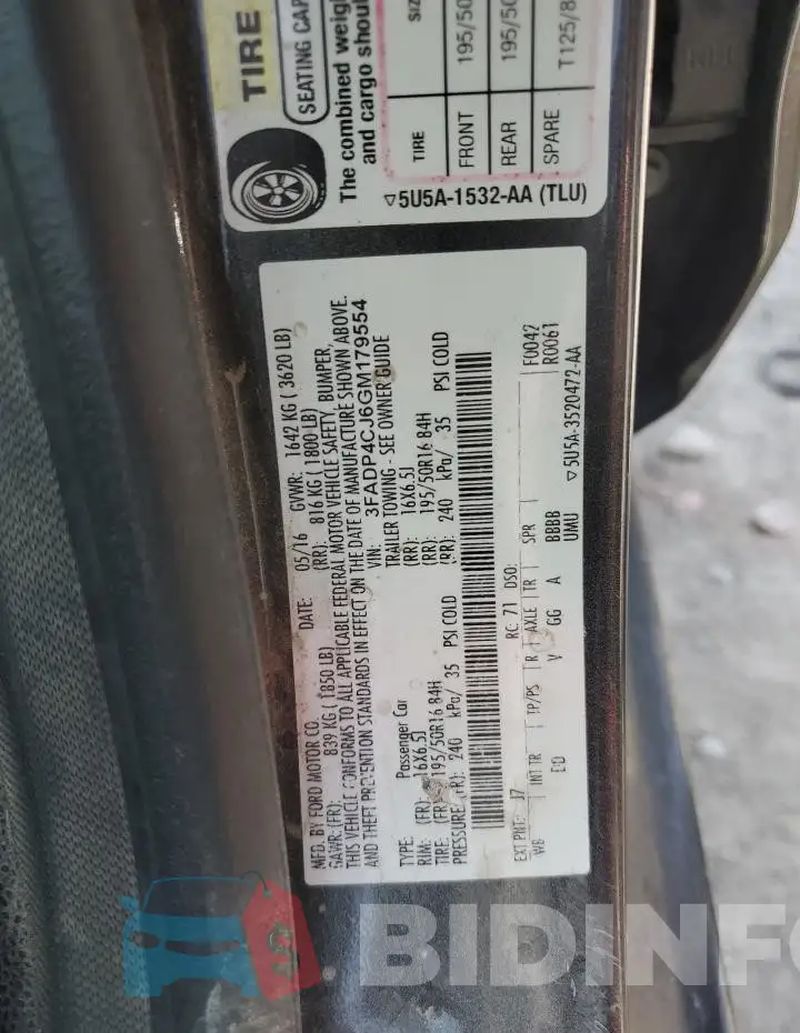 3FADP4CJ6GM179554 Photo# 13