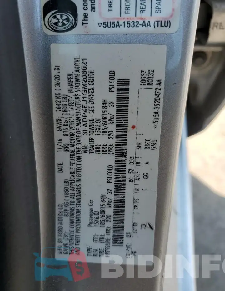 3FADP4EJ1GM208021 Photo# 13
