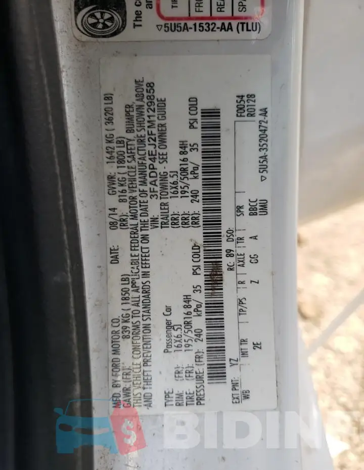 3FADP4EJ2FM129858 Photo# 12