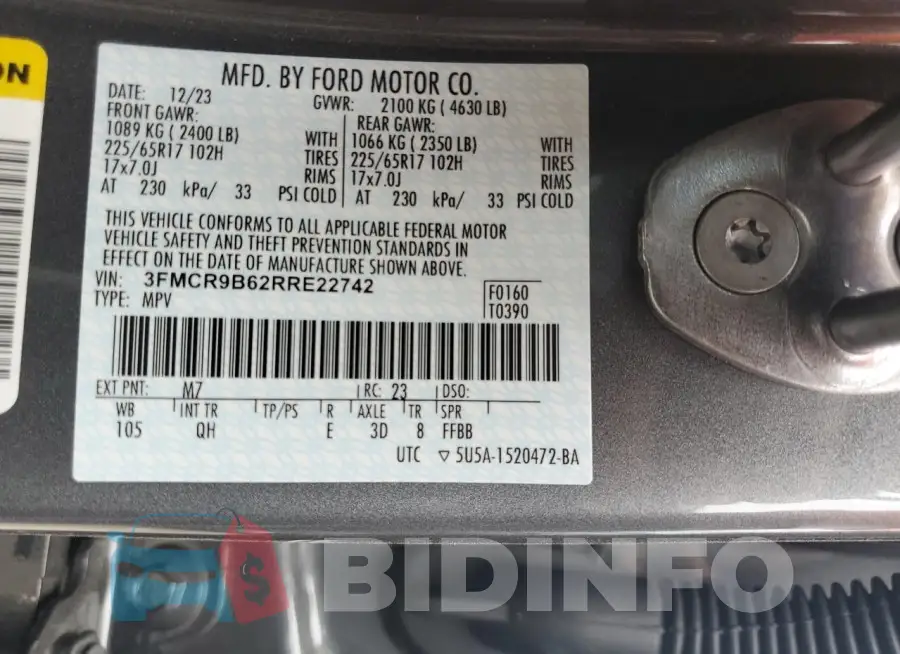 3FMCR9B62RRE22742 Photo# 14