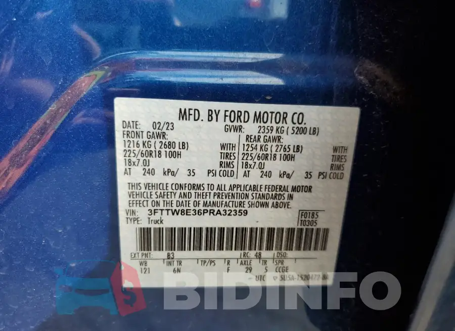 3FTTW8E36PRA32359 Photo# 12