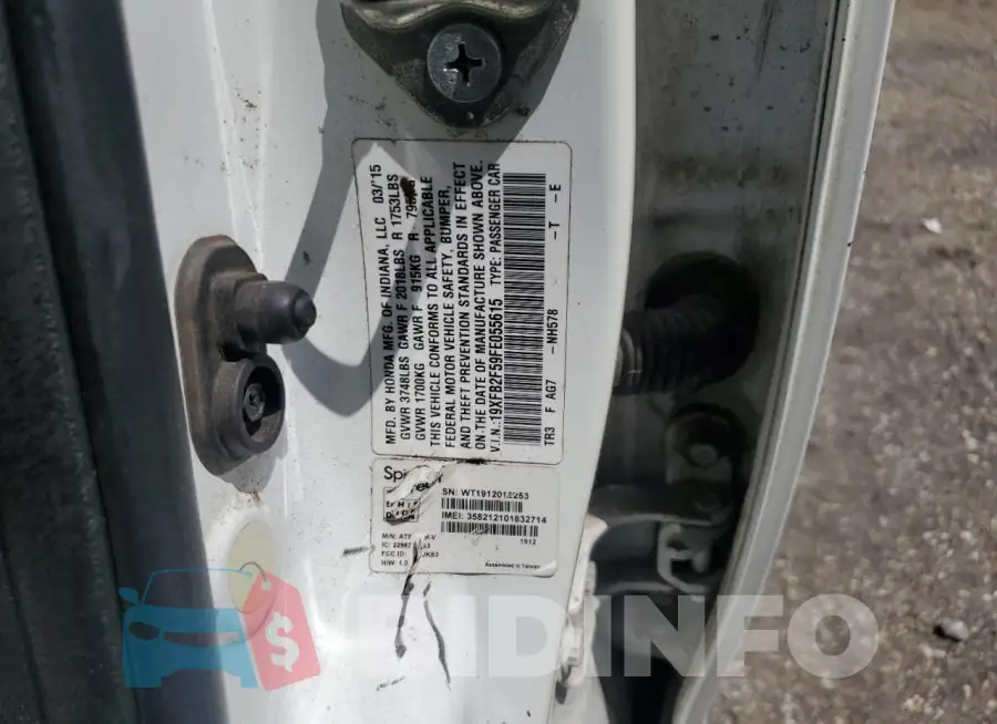 19XFB2F59FE055615 Photo# 12