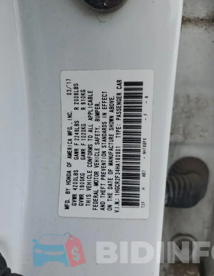 1HGCR2F34HA180901 Photo# 12