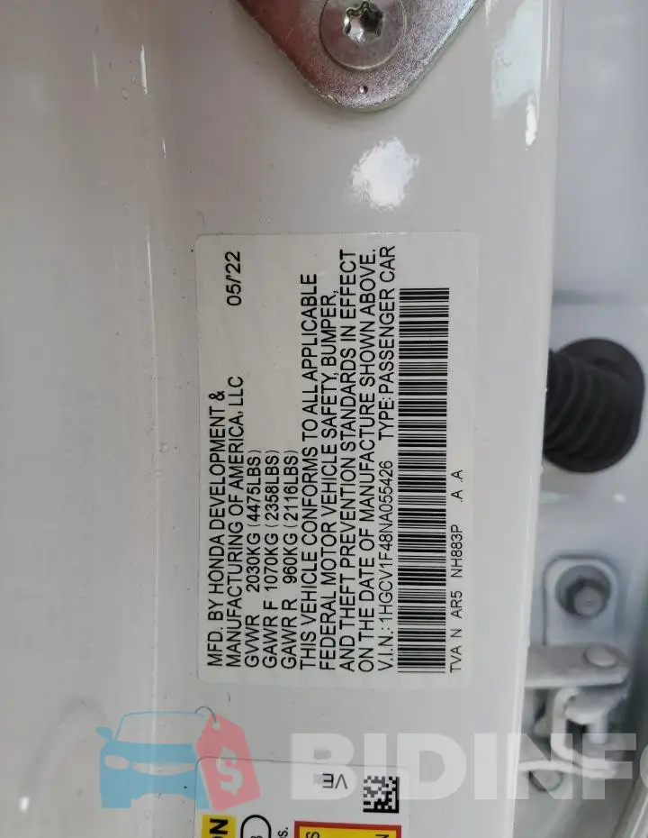 1HGCV1F48NA055426 Photo# 12