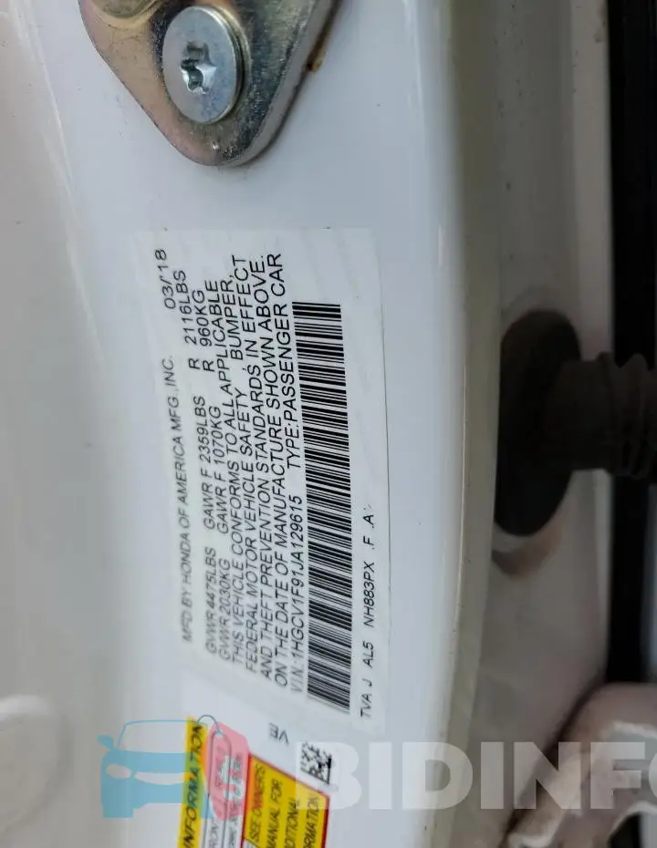 1HGCV1F91JA129615 Photo# 12