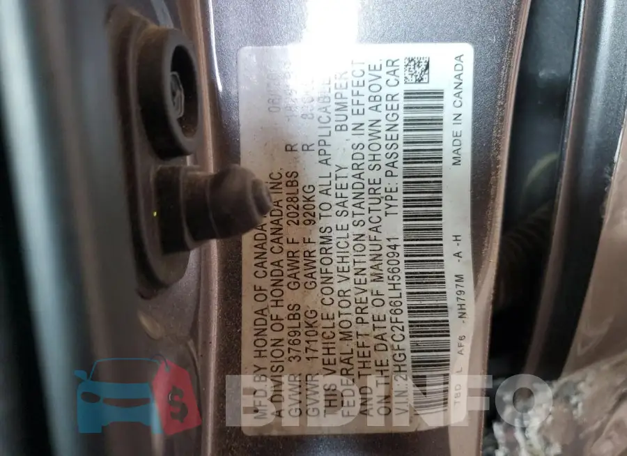 2HGFC2F66LH560941 Photo# 12