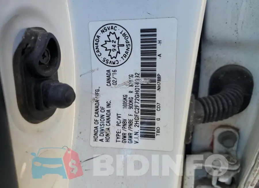 2HGFC2F72GH014992 Photo# 12