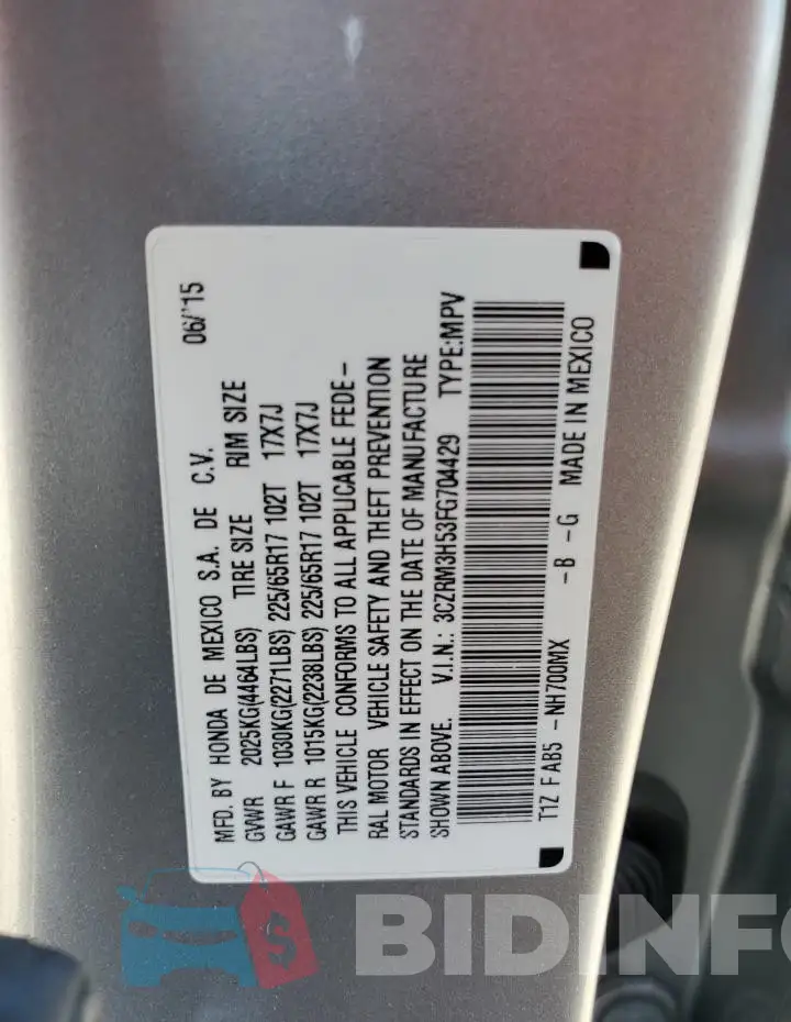 3CZRM3H53FG704429 Photo# 13