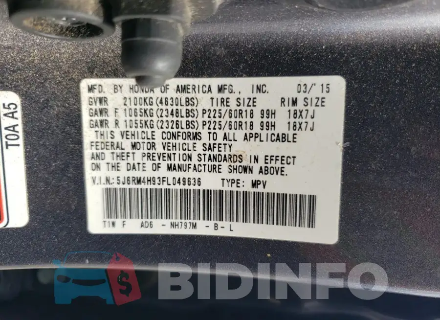 5J6RM4H93FL049636 Photo# 13
