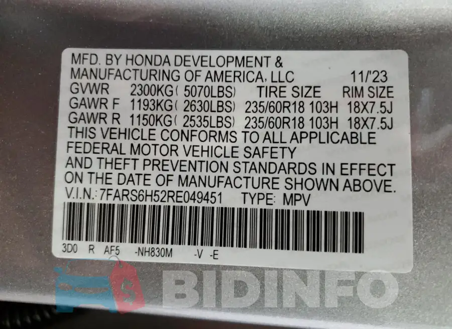 7FARS6H52RE049451 Photo# 14