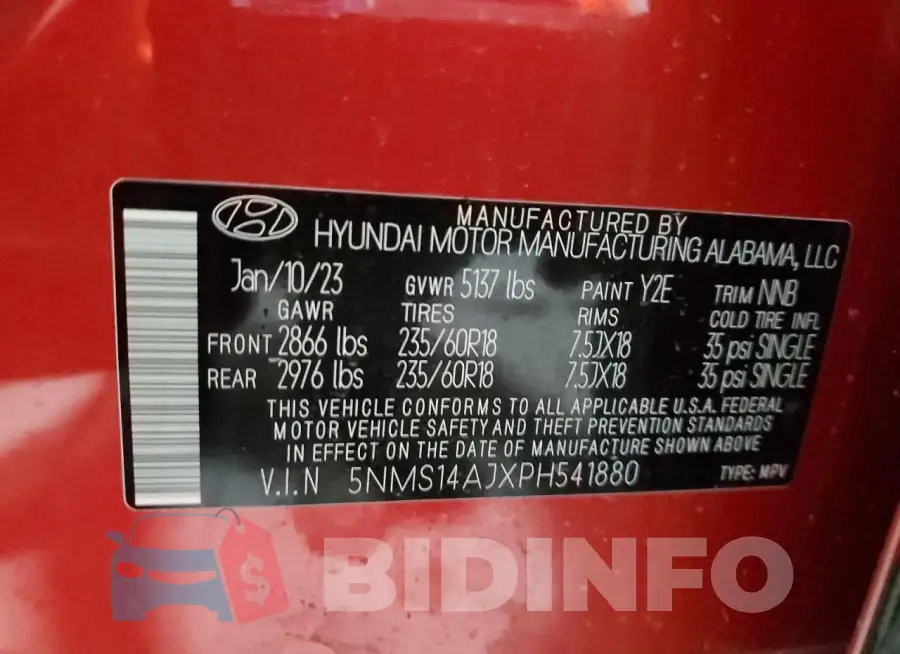 5NMS14AJXPH541880 Photo# 13